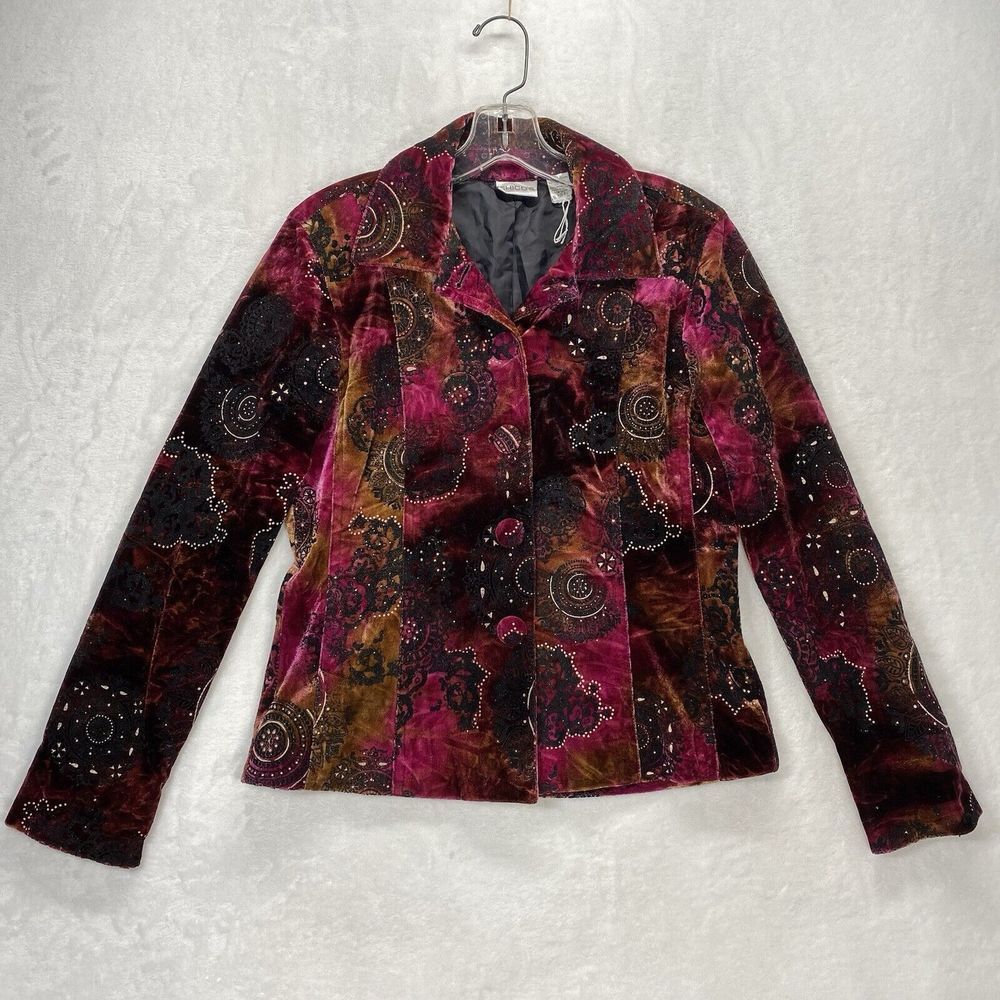 Chico's Jacket Womens 0 Small Velvet jewel Lele sparkly hippie artsy boho chic